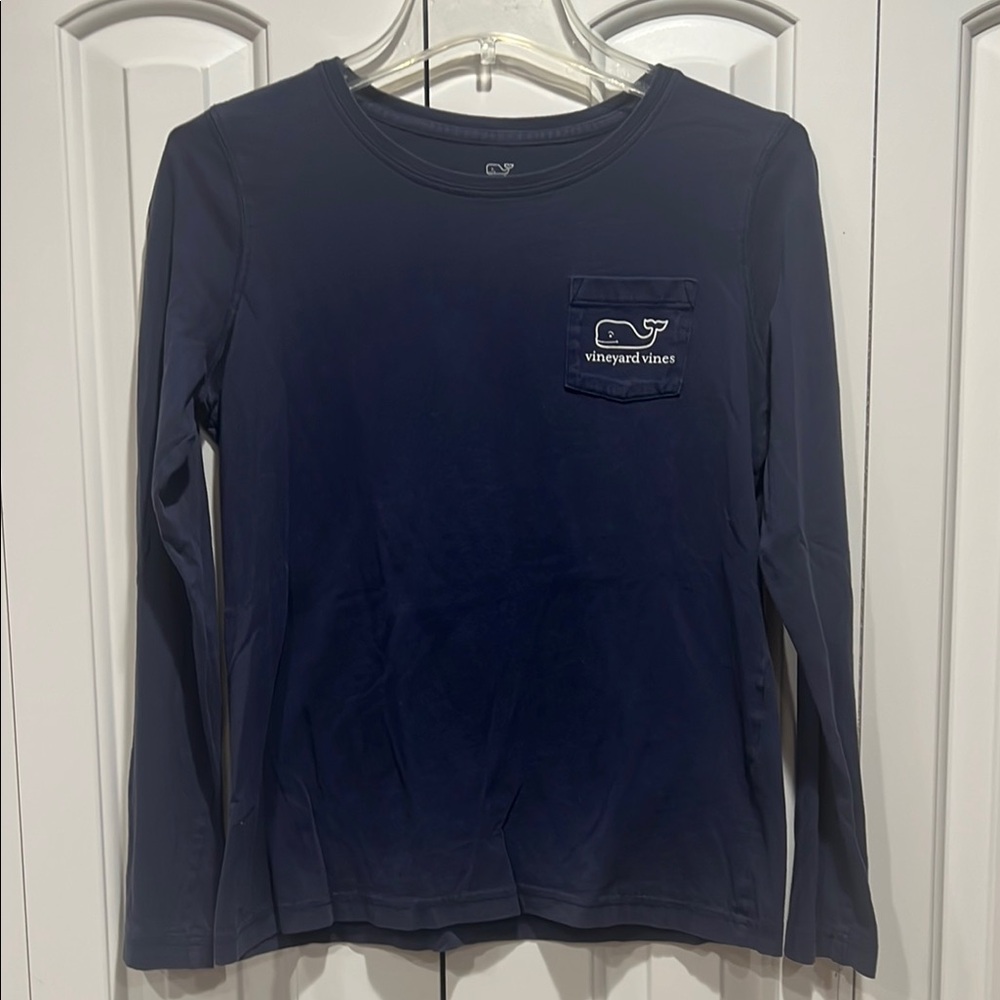Vineyard Vines Women’s Holiday Themed Navy Long Sleeve Shirt- Size XS